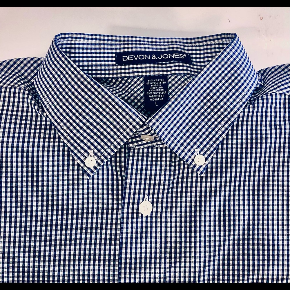 Last Call - Devon & Jones Men’s Button Down Gingham Dress Shirt